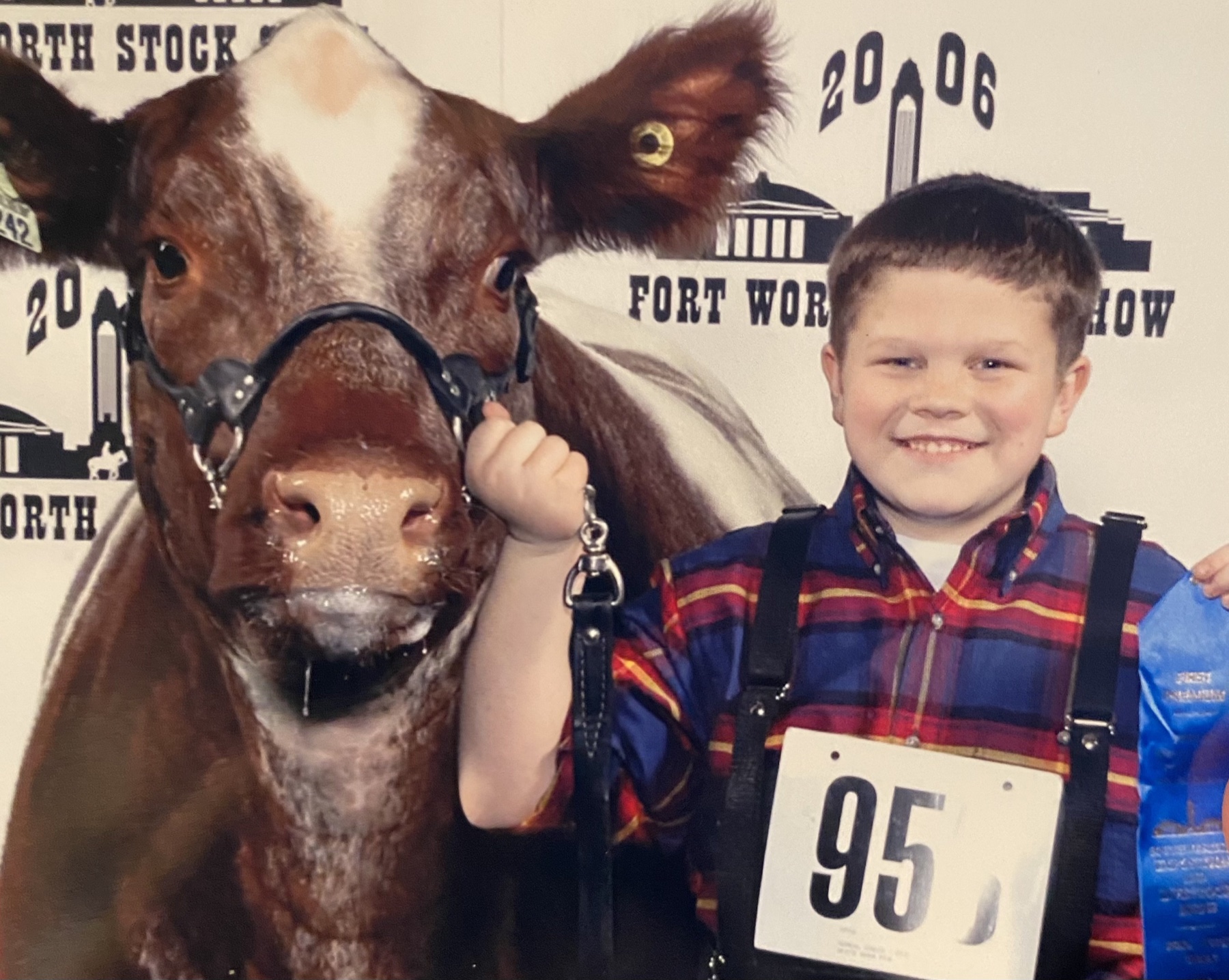 A young stock show exhibitor with a steer at the 2006 Fort Worth Stock Show